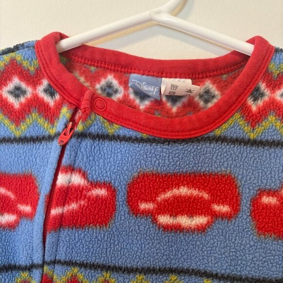 Disney Baby Cars Fleece Pyjamas 1 Piece Zip Lightening McQueen 24m - Picture 4 of 9